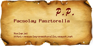Pacsolay Pasztorella névjegykártya